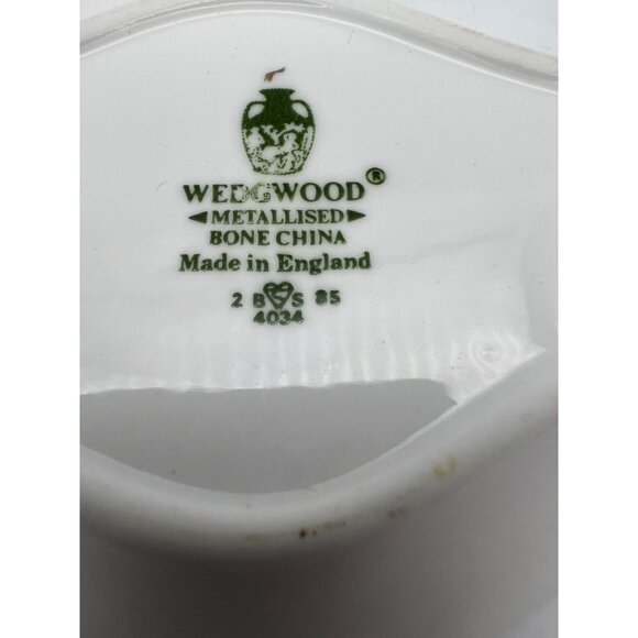 Wedgwood Metallised Bone China Relish Dish White With Gold Trim 6" England - Picture 3 of 5